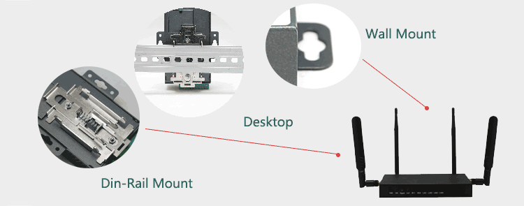 4g-Router DIN-Schienen-Wandhalterung und Desktop-Installation