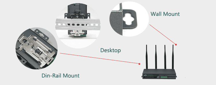 Roteador 4g para montagem em parede e instalação de mesa Din-rail