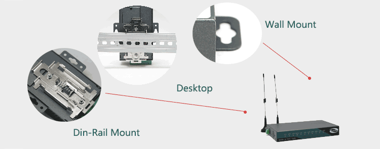 Roteador 4g para montagem em parede e instalação de mesa Din-rail