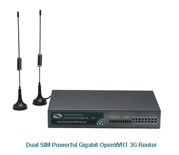 H700 Dual SIM Gigabit OpenWRT 3G Roteador