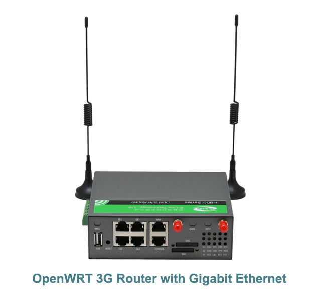 H900 Dual SIM Gigabit OpenWRT 3G Roteador