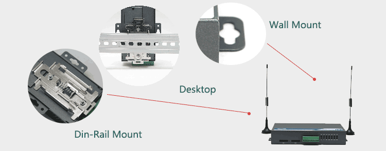 4g router Pemasangan din-rail wall dan desktop 