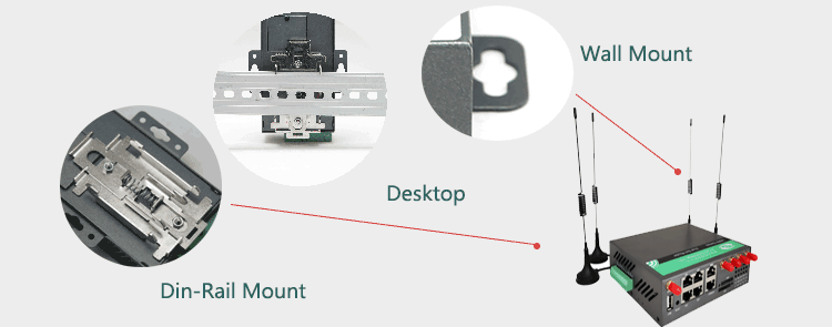 5g router Montaggio a parete su guida DIN e installazione da tavolo